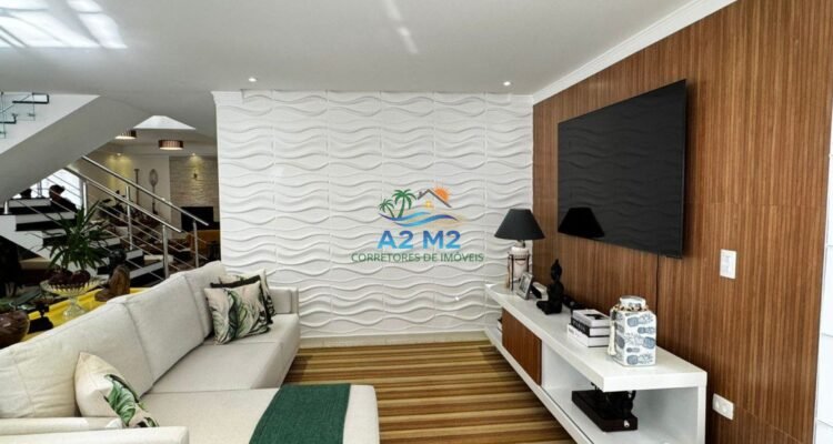 Espetacular casa de alto padrão em condomínio fechado frente à praia de Massaguaçu – Caraguatatuba (SP)