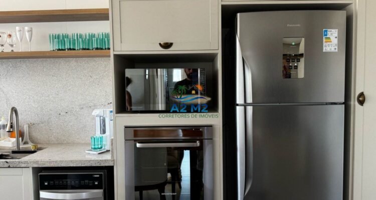 Apartamento Vista Mar , Mobiliado 3 dor. sendo 1 suite , varanda gourmet , na praia da Massaguaçu em Caraguatatuba