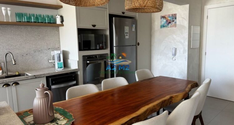 Apartamento Vista Mar , Mobiliado 3 dor. sendo 1 suite , varanda gourmet , na praia da Massaguaçu em Caraguatatuba