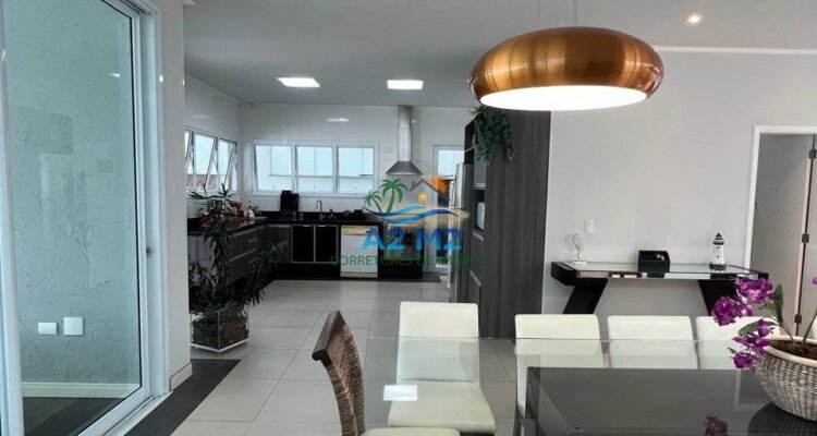 Casa de alto padrão para locação definitiva – 4 suítes – Condomínio Costa Nova, frente ao mar, Massaguaçu, Caraguatatuba