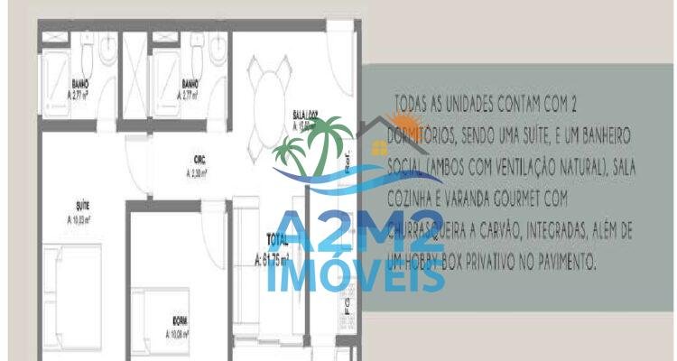 Apartamento à venda  2 dormitórios na Massaguaçu em Caraguatatuba