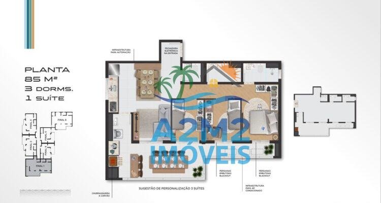 Apartamento a venda na praia da Massaguaçu